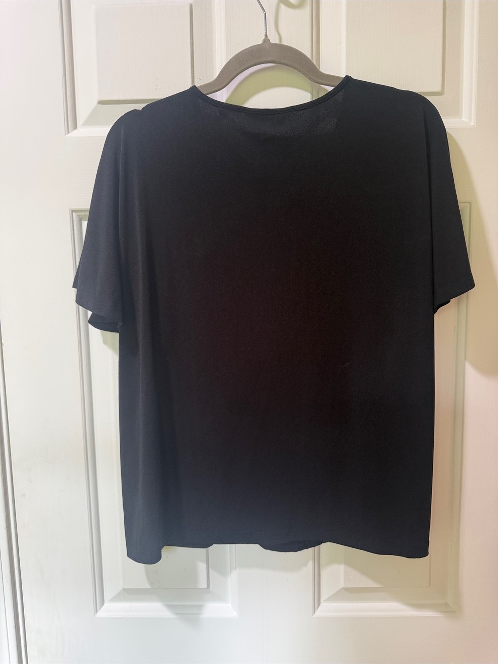 Banana Republic Women’s Black Short-Sleeve Pintuck Front Top - Picture 3 of 7
